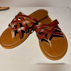 Universal Thread Brown Woven Leather Women's Sandals 👡 Size 8